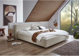 Bež tapecirani bračni krevet s prostorom za odlaganje s podnicom 180x200 cm Cube – Meise Möbel