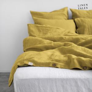 Žuta lanena produljena posteljina za bračni krevet 200x220 cm - Linen Tales