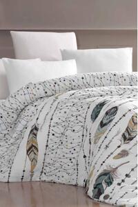 Posteljina za bračni krevet s plahtom Mila Home Feather, 200 x 220 cm