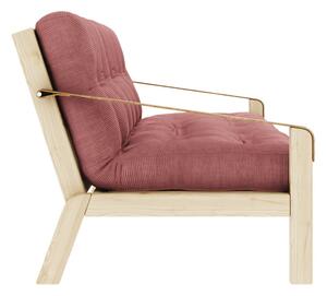 Ružičasta sklopiva sofa od samta 204 cm Poetry – Karup Design