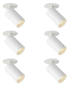 Set od 6 modernih ugradbenih reflektora bijeli GU10 50mm IP44 - Chels