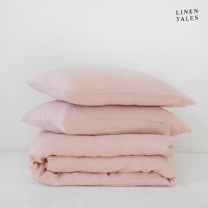 Svijetlo ružičasta lanena produljena posteljina za bračni krevet 200x220 cm - Linen Tales