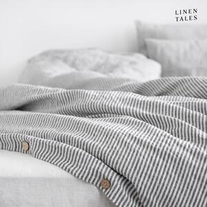 Crno-bijela lanena posteljina za bračni krevet 200x200 cm - Linen Tales