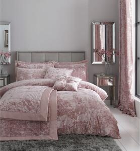 Ružičasta posteljina za bračni krevet-za produženi krevet od samta 230x220 cm Crushed – Catherine Lansfield