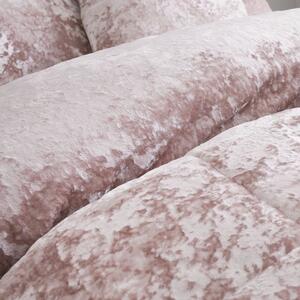 Ružičasta posteljina za bračni krevet od samta 200x200 cm Crushed – Catherine Lansfield