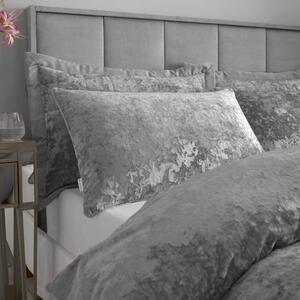 Siva posteljina za bračni krevet od samta 200x200 cm Crushed – Catherine Lansfield