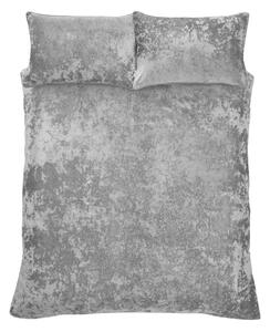 Siva posteljina za bračni krevet-za produženi krevet od samta 230x220 cm Crushed – Catherine Lansfield