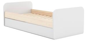 Bijeli/natur dječji krevet u dekoru bora s dodatnim ležajem s prostorom za pohranu 90x200 cm Esteban – Marckeric