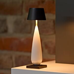 Sigor Thala LED punjiva stolna lampa, bijela/crna, IP65, 24 cm, prigušiva, Bijela, Dnevni boravak/blagovaonica, Aluminij