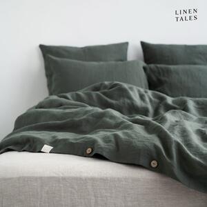 Tamno zelena lanena posteljina za bračni krevet 200x200 cm - Linen Tales