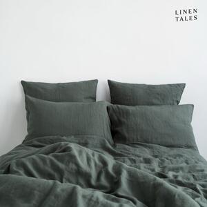 Tamno zelena lanena posteljina za bračni krevet 200x200 cm - Linen Tales