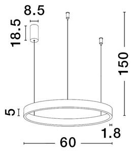 ELOWEN VISILICA LED 60W/3000K/2552lm/DIMM/IP20/CRNA NL9345660