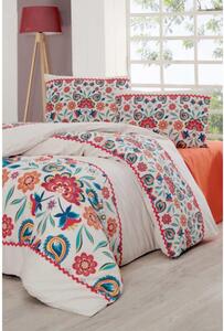 Posteljina za bračni krevet s plahtom Mila Home Carnival, 200 x 220 cm