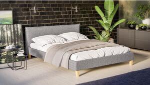 Sivi tapecirani bračni krevet s podnicom 160x200 cm Tina - Ropez