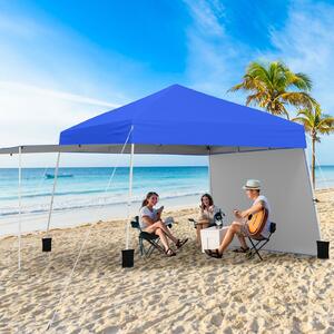 Pop-up paviljon 430 x 280 cm s 2 sklopive bočne ploče za tendu u plavoj boji
