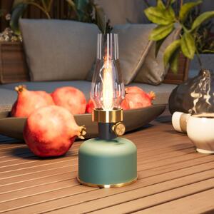Calex LED stolna lampa na baterije Lavinio, zelena, s prigušivačem, prigušiva, Zelena, Dnevni boravak/blagovaonica, Aluminij