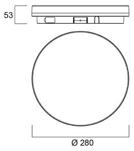 Stropna svjetiljka Sylvania Start Surface Slim, Ø28cm, senzor, IP54