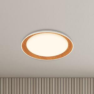LED stropna svjetiljka Ijus, bijela/u boji drveta, Ø 43 cm, plastika