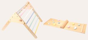 Drveni Piklerov trokut 59 cm s Montessori pločom set - pastel