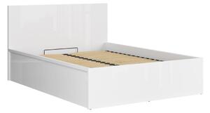 Zondo.hr Bračni krevet 140 cm Tetrix 8 (bijeli sjaj) (s podnicom) (s prostorom za odlaganje). 1098488