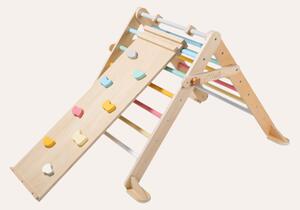 Rastući Montessori Piklerov trokut 68 cm s daskom 2u1 svježih boja