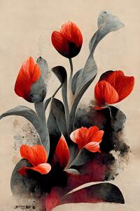 Ilustracija Red Tulips, Treechild