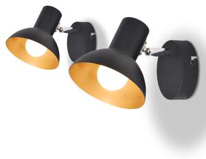 VidaXL Zidne svjetiljke 2 kom za 2 žarulje E27 crno-zlatna