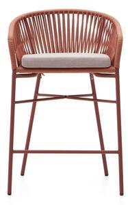 Vrtna barska stolica s terakota užetom Kave Home Yanet, visina 85 cm