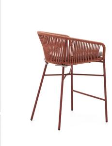 Vrtna barska stolica s terakota užetom Kave Home Yanet, visina 85 cm