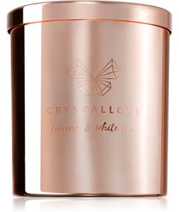Crystallove Golden Scented Candle Citrine & White Tea mirisna svijeća 220 g