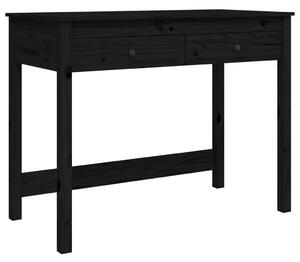 VidaXL Radni stol s ladicama crna 100 x 50 x 78 cm od masivne borovine
