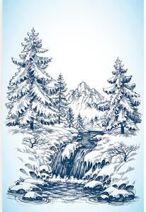 Slika snježni bajkoviti krajolik