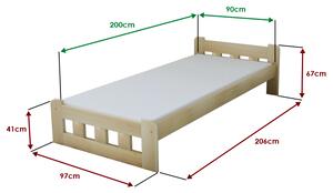 Krevet Naomi povišen 90 x 200 cm, borovo drvo Podnica: Sa podnicom od letvi, Madrac: Madrac Deluxe 10 cm