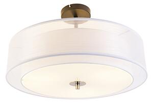Moderna stropna svjetiljka bijela 50 cm 3-svjetlo - Drum Duo