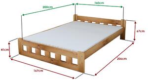Krevet Naomi povišen 160 x 200 cm, joha Podnica: Sa lameliranom podnicom, Madrac: Bez madraca