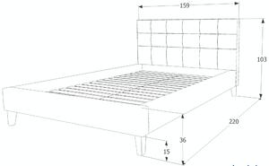 Tapacirani krevet TEXAS 140 x 200 cm sivi