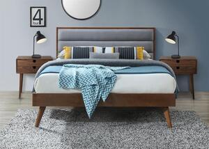 Sivi masivan krevet SOMERO 160 x 200 cm
