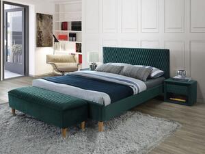 Tapecirani krevet AZURRO VELVET 160 x 200 cm zeleni