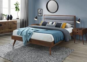 Sivi masivan krevet SOMERO 160 x 200 cm