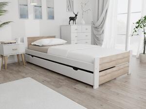 Krevet IKAROS DOUBLE 90 x 200 cm, bijela/hrast sonoma Podnica: Sa podnicom od letvi, Madrac: Bez madraca
