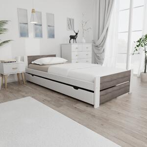 Krevet IKAROS DOUBLE 90 x 200 cm, bijela/tartuf hrast Podnica: Sa lameliranom podnicom, Madrac: Madrac Deluxe 10 cm