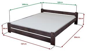 Krevet Emily 180 x 200 cm, orah Podnica: Bez podnice, Madrac: Bez madraca