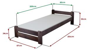 Krevet Emily 80 x 200 cm, orah Podnica: Bez podnice, Madrac: Madrac Deluxe 10 cm