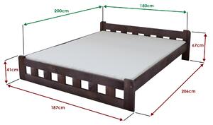 Krevet Naomi povišen 180 x 200 cm, orah Podnica: Bez podnice, Madrac: Bez madraca