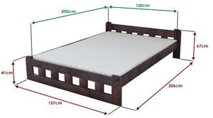 Krevet Naomi povišen 120 x 200 cm, orah Podnica: Sa podnicom od letvi, Madrac: Bez madraca