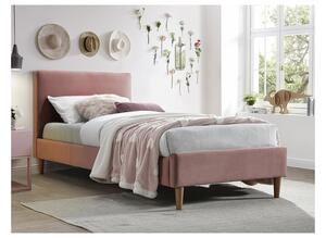 Ružičasti krevet za jednu osobu ACOMA VELVET 90 x 200 cm