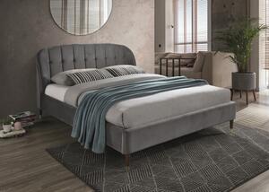 Tapecirani krevet LIGURIA VELVET 160 x 200 cm sivi