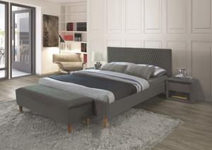 Tapecirani krevet AZURRO VELVET 140 x 200 cm sivi