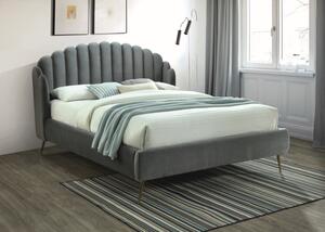 Tapecirani krevet CALABRIA VELVET 160 x 200 cm sivi