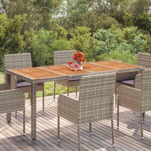 VidaXL Vrtni stol s drvenom pločom sivi 190 x 90 x 75 cm od poliratana